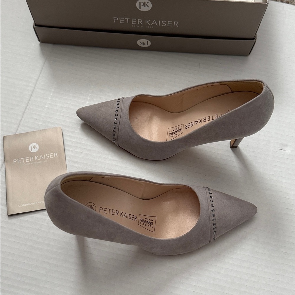 NWB!! Peter Kaiser - Grey Suede Pointed Toe Pumps - Size 3 / 5.5